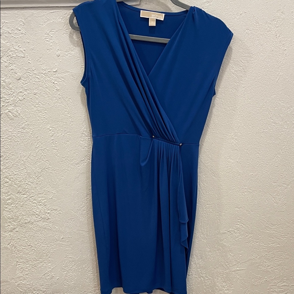 Michael Kors Royal Blue Faux Wrap Dress